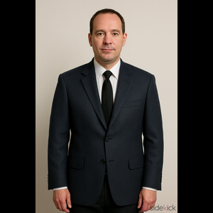 Pronto Uomo Couture 100% Wool Blazer Navy/Grey Size 44 Short